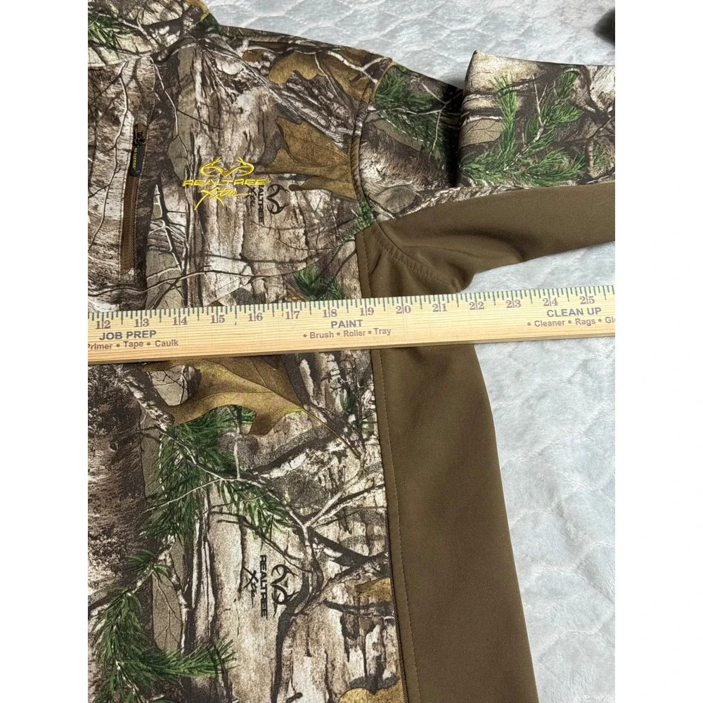 Realtree Xtra Camo Hunting Jacket Mens Large Scent Factor Softshell Full Zip